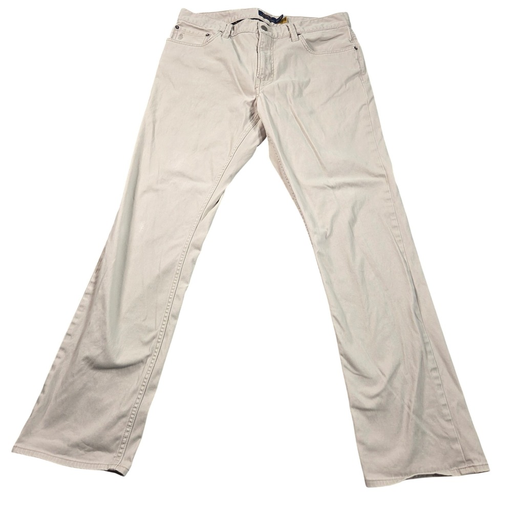 Polo Ralph Lauren Varick Pants Mens 34x32 Tan Khaki Slim Straight Stretch Chino
